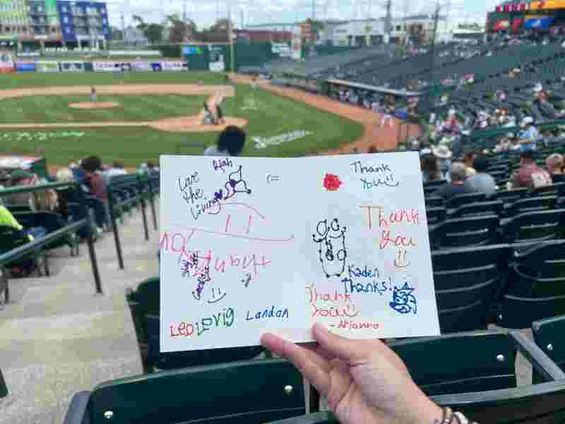 A note written by children saying thank you to White Law PLLC